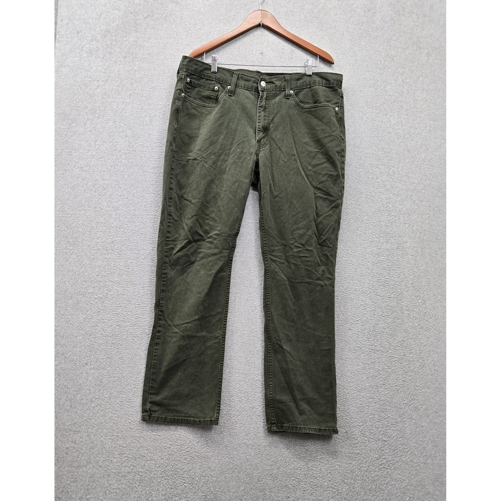 Levi's 514 Men Jeans 38X32 Green Denim Straight Fit Mid Rise Stretch 29" Inseam